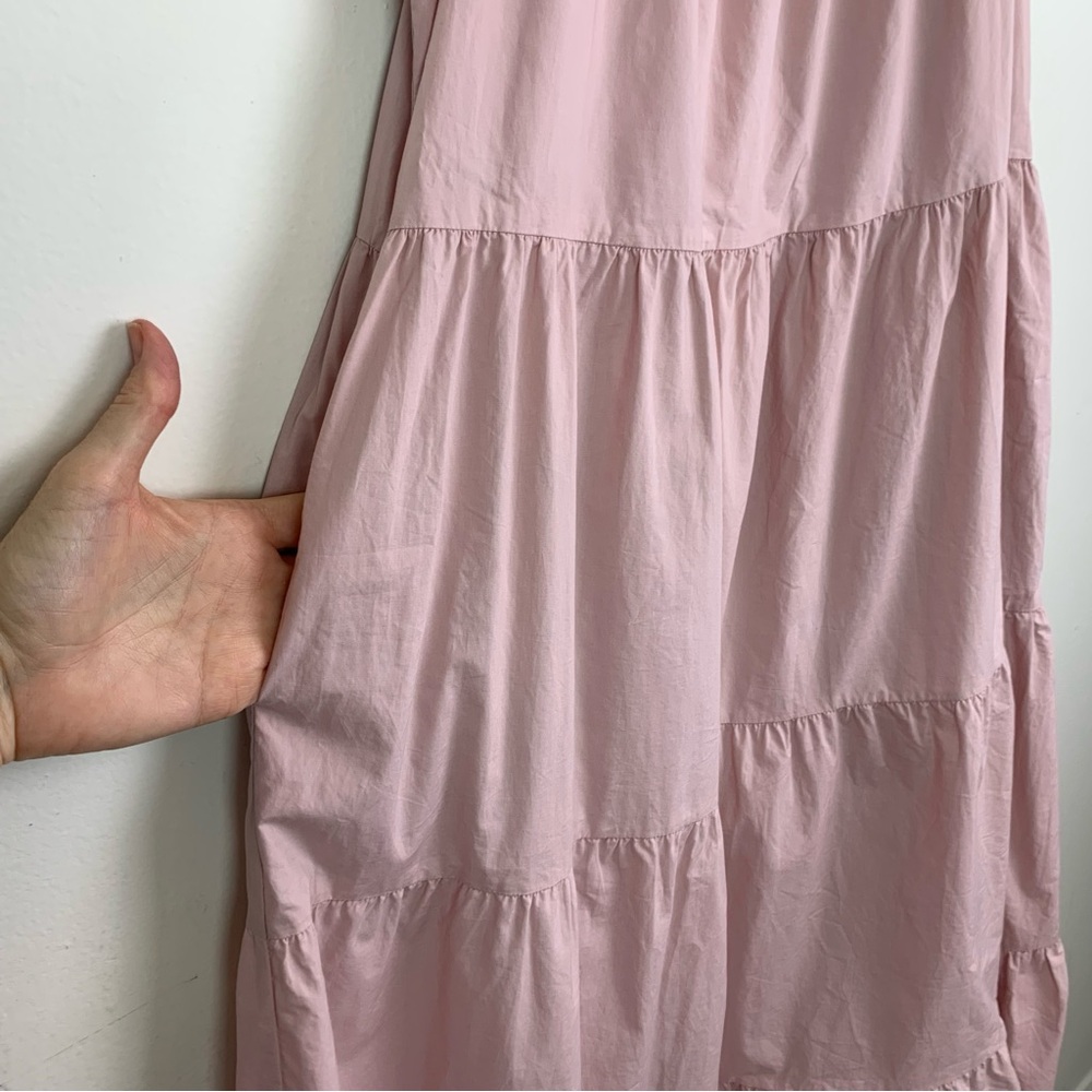 ENGLISH FACTORY Tiered Ruffle Midi Dress in Dusty Pink Size XS - Picture 9 of 16